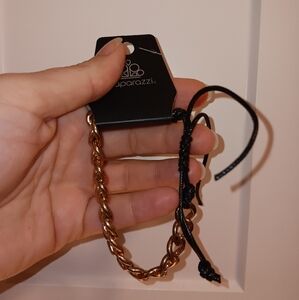 Paparazzi gold necklace and matching bracelet